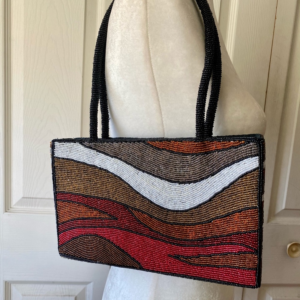 Multi color beaded handbag
